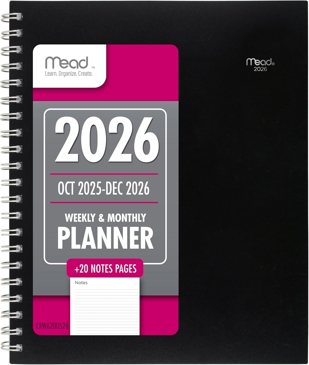 2026 Black Weekly/Monthly Planner, 8.5 x 11 – Covers All Your Planning Needs