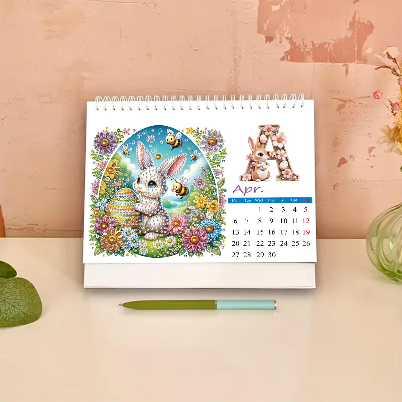 DIYDeligths Diamond Art Painting Desk Calendar 2026 Monthly Flip 2026-B