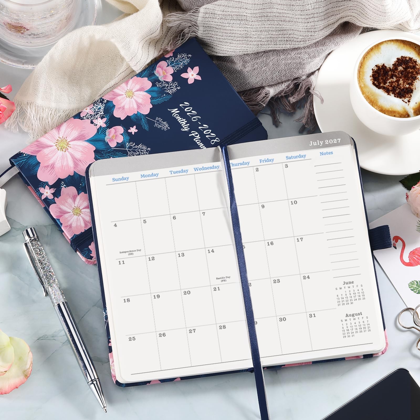 2026-2028 Pocket Calendar, 3-Year Monthly Planner from January 6.3 x 3.8 Inches