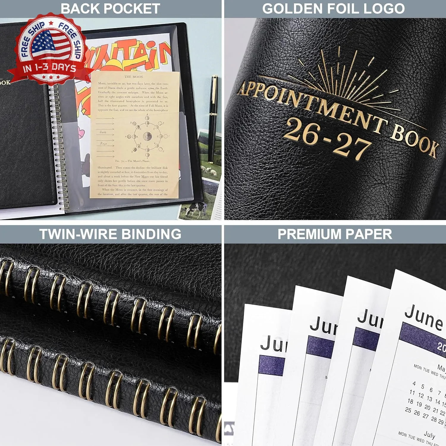 Appointment Book & Planner 2026-2027 – Daily Hourly Planner 2026-2027, 8.5″ x 11