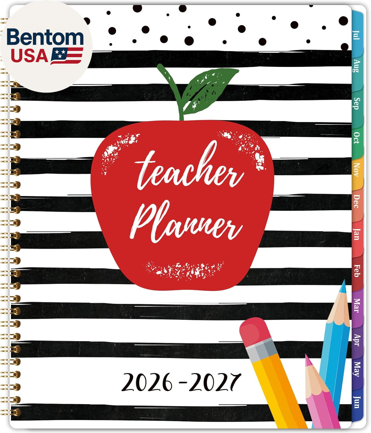 2026-2027 Teacher Planner, Lesson Planner 2026-2027, July 2026 – June 2027, 8.5″