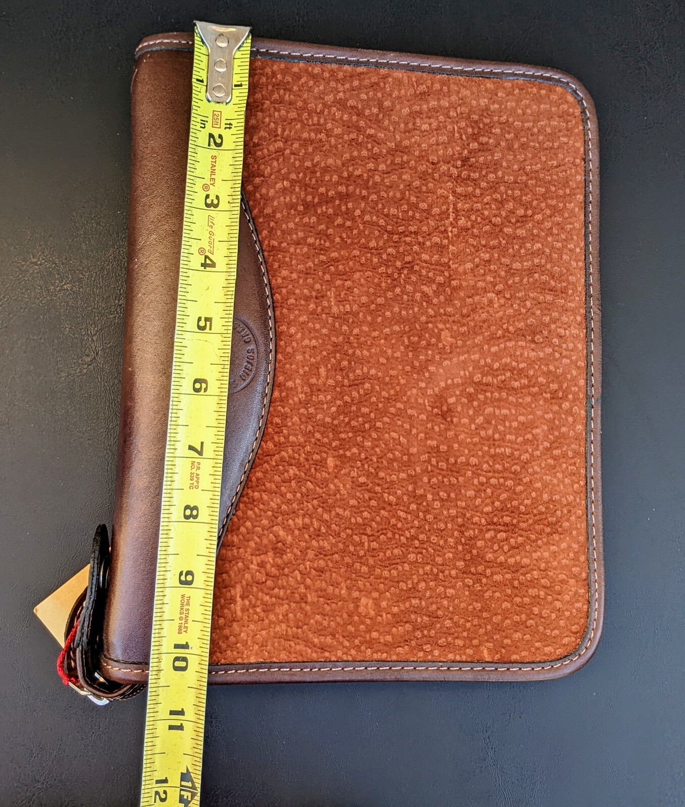 Brown Suede Organizer Smooth Leather 10.5″x8″ Los Gallos Argentina w/ Tag 6-Ring