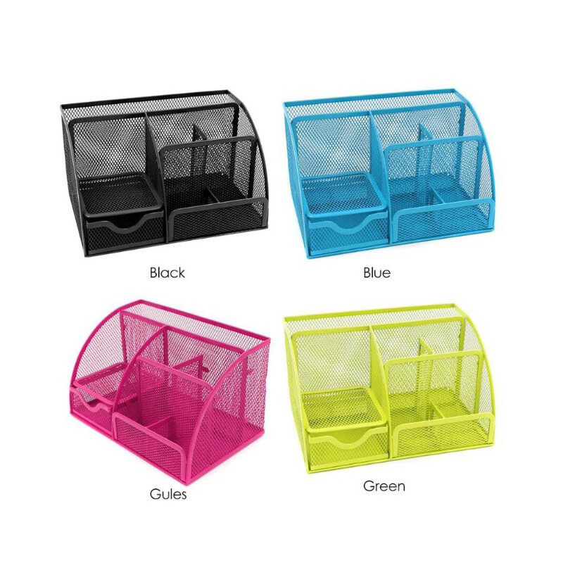 3 Colors Desk Organise Mesh Desk Tidy Pen Holder Multi functional Organizer
