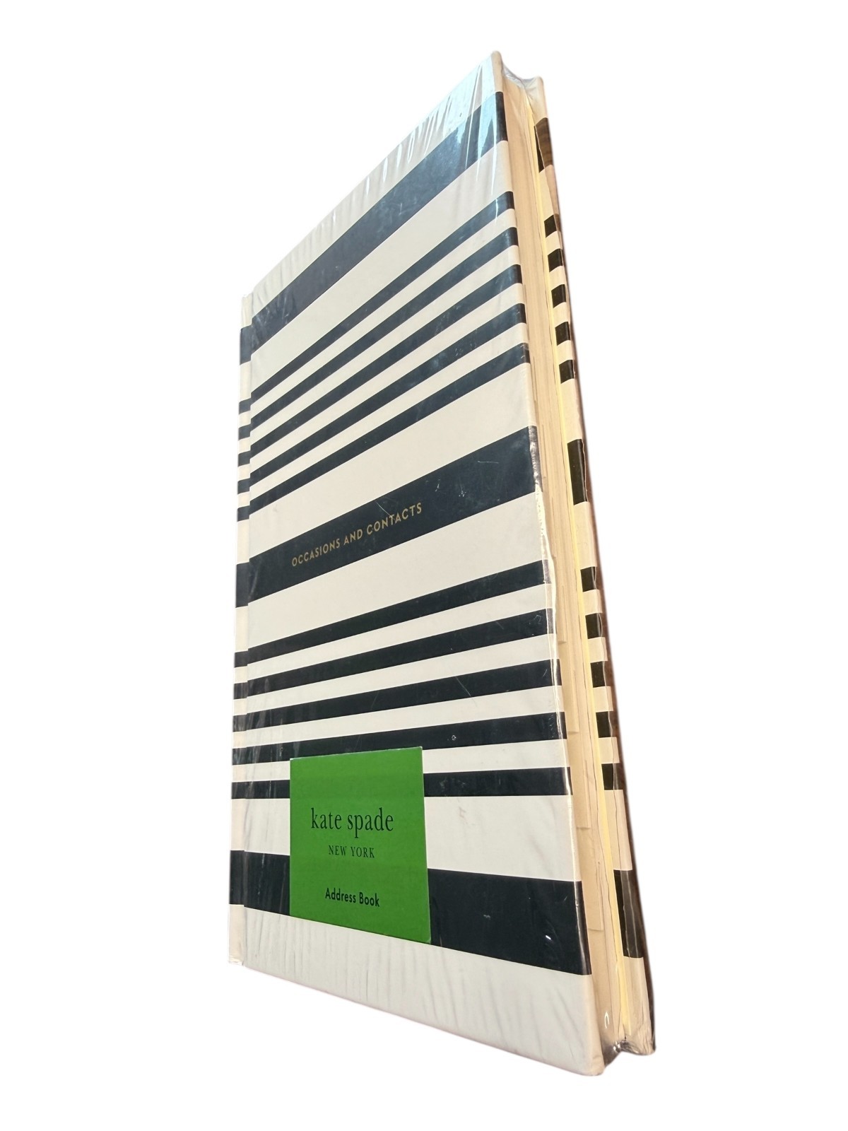 KATE SPADE “OCCASIONS AND CONTACTS” ADDRESS BOOK – Black Stripes -NEW/SEALED