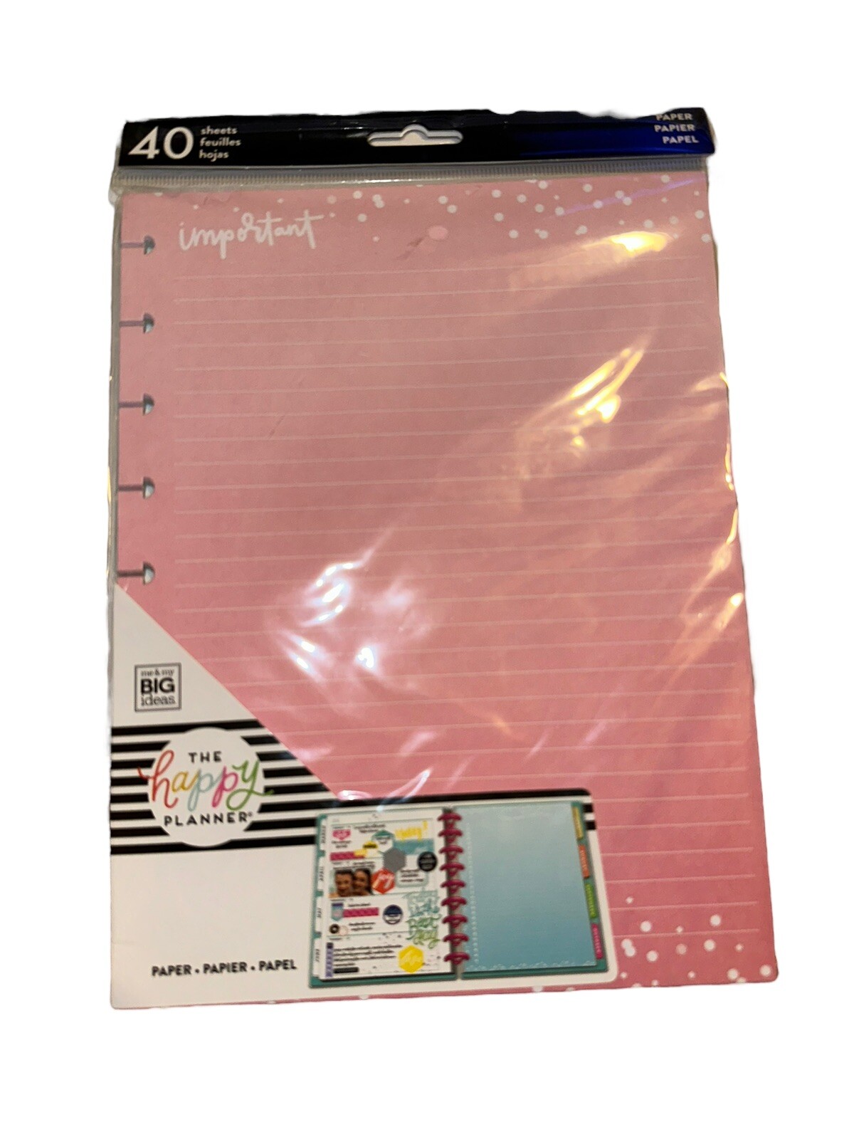 The Happy Planner Paper Sheets Pink Green Blue Yellow Important To Do List Notes