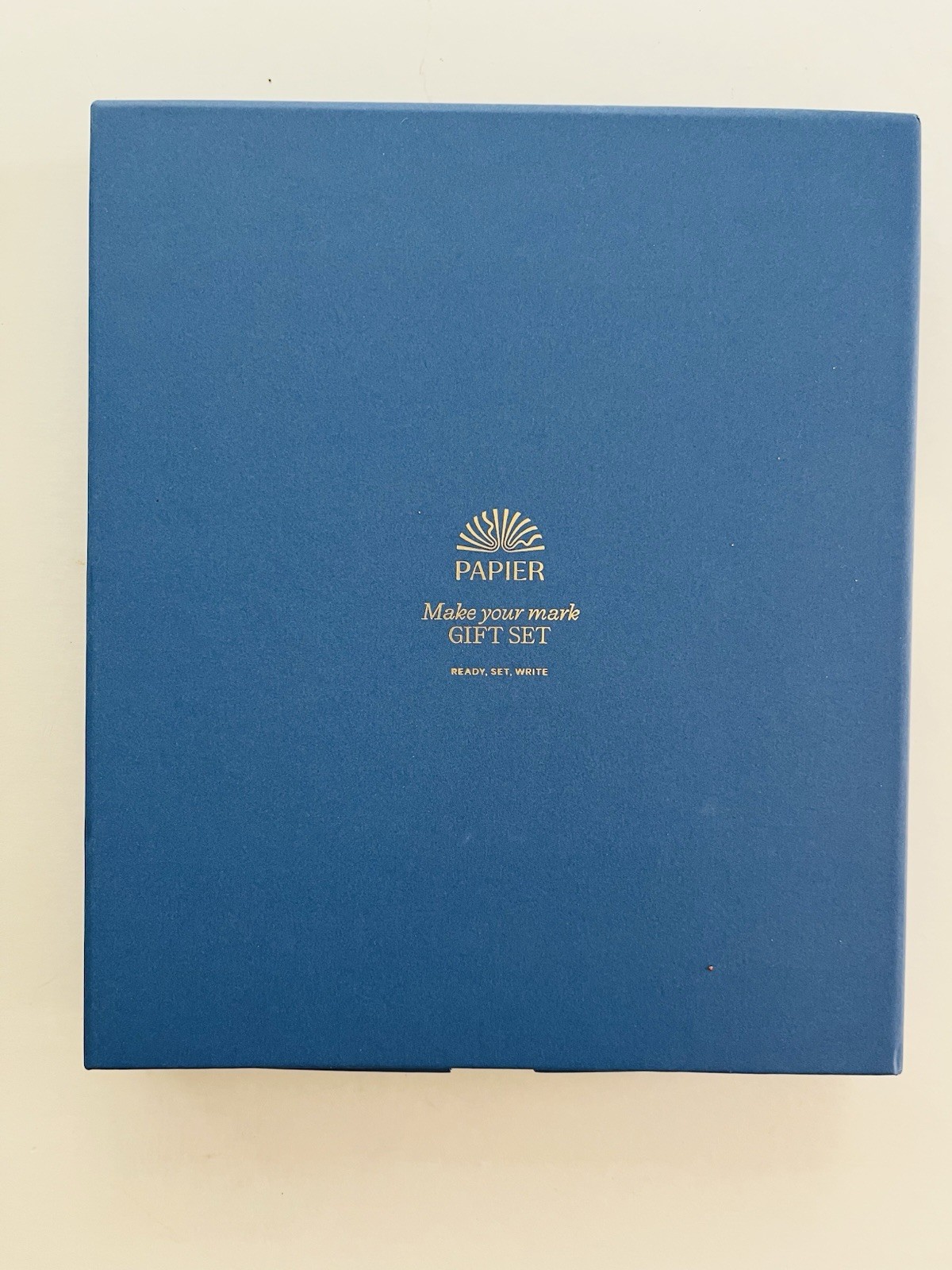 NEW Papier Make Your Mark Gift Set Blue Colorblock Lined Journal Pen Clip