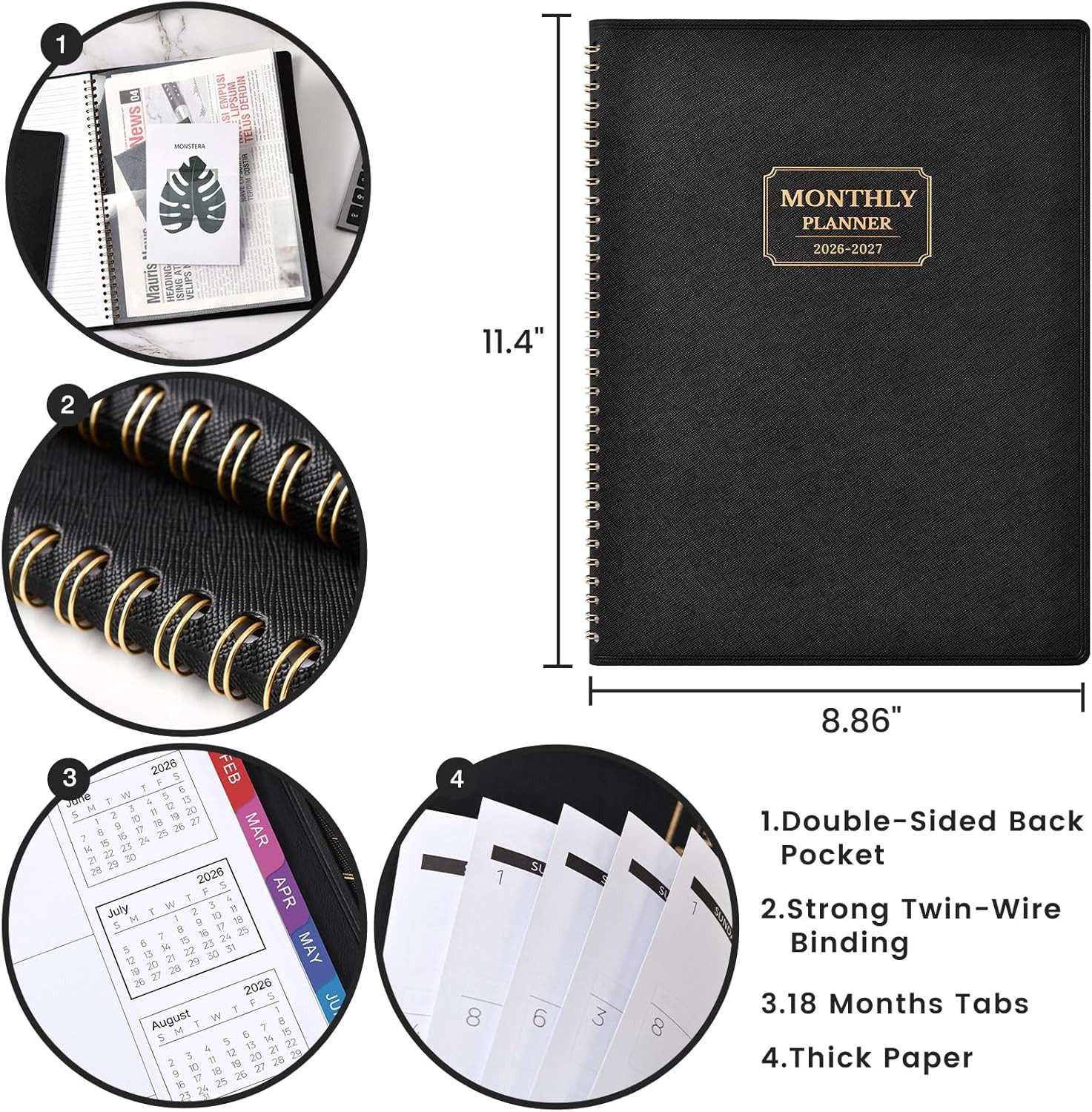 Monthly Planner 2026-2027 – Planner 2026-2027, Jul. 2026 – Dec.2027, 18 Monthly