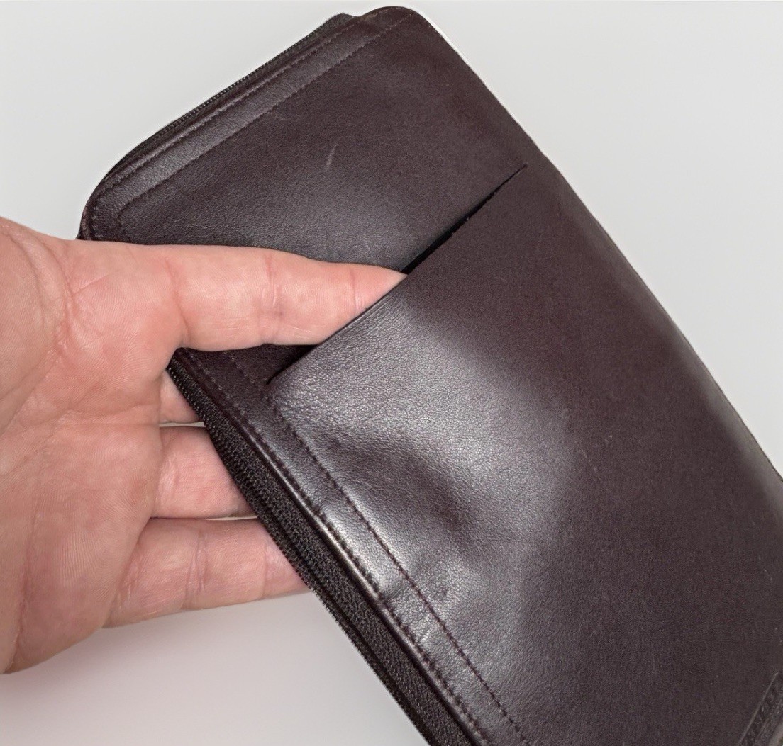 Levenger Wallet Organizer Zip Planner Credit Card Pen Storage 9.5” x 5”