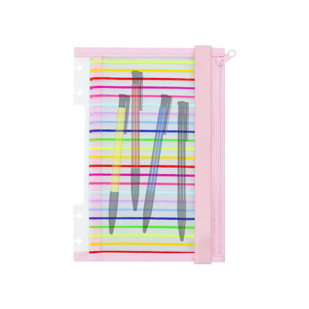 Discbound Notebook Elastic Band Pen Holder Junior Size Mesh Zipper Pouch for Pen