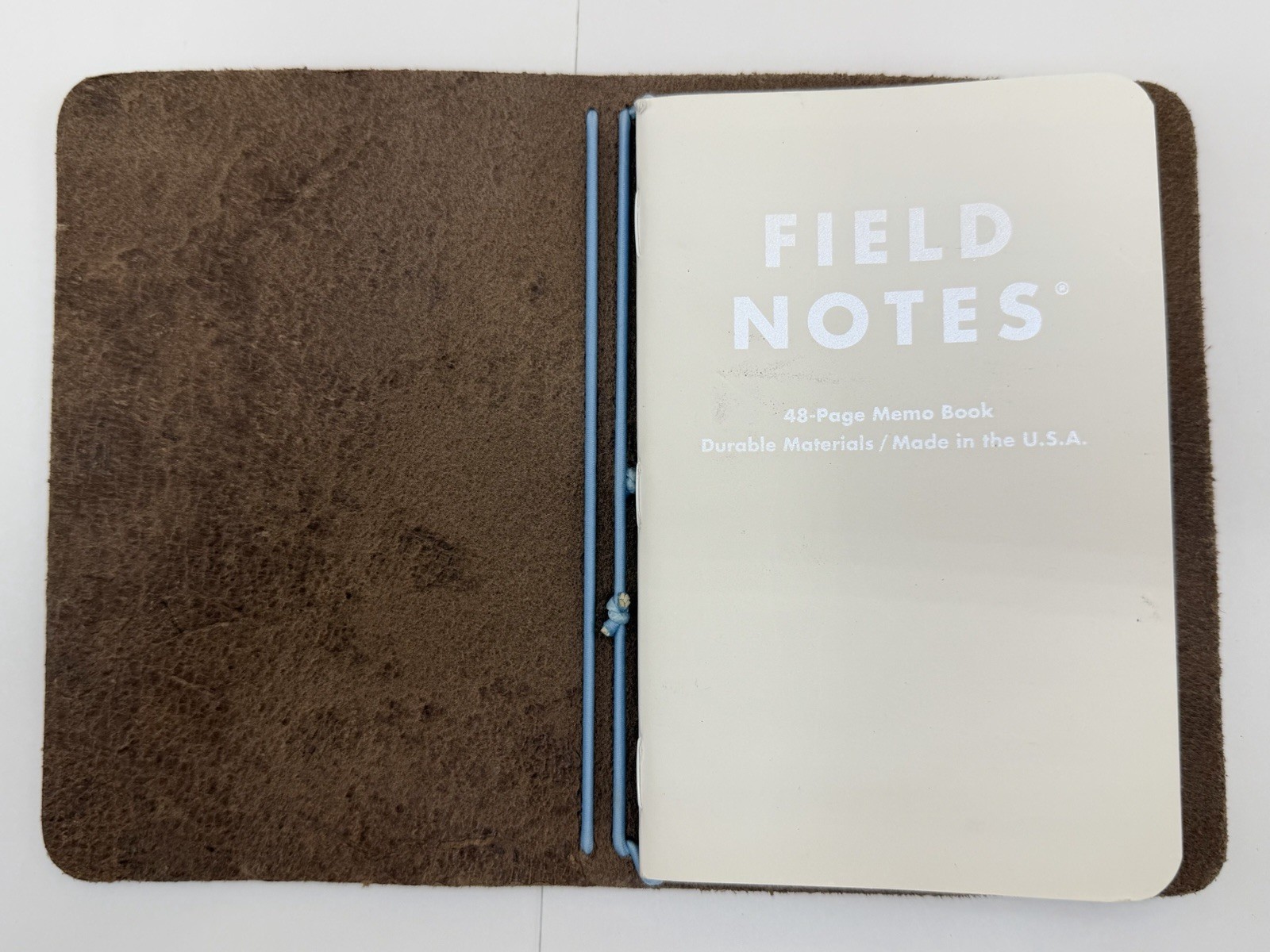 Foxy Fix Field Notes Pocket TN Traveler’s Notebook Brown Leather Blue Elastic