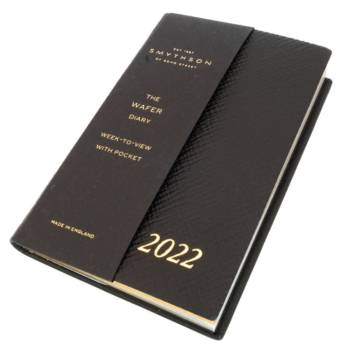Smythson Black 2022 Wafer Diary With Pocket 1200238 BLACK