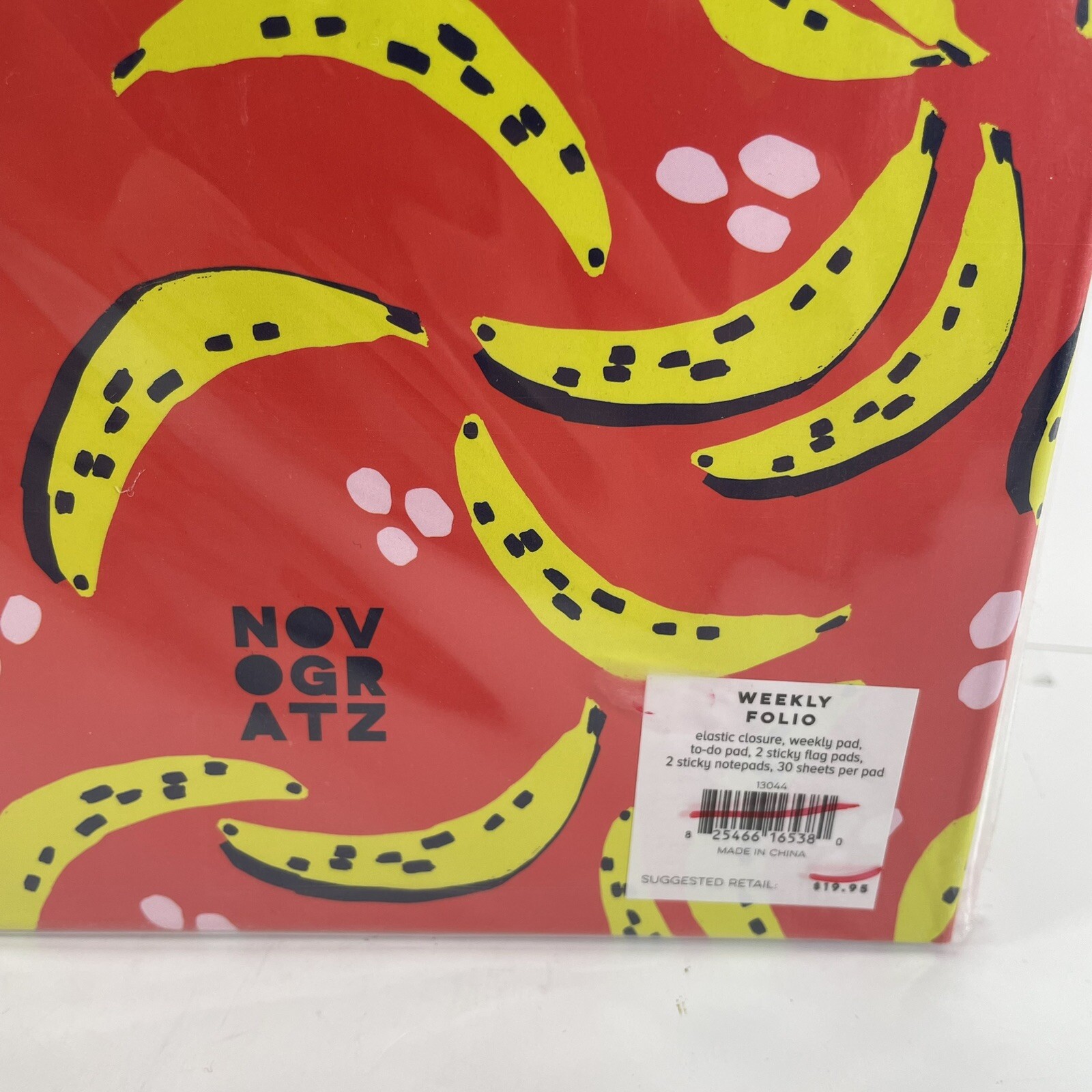 Novogratz Weekly Folio With Elastic Closure Weekly Pad To Do Sticky Pads Bananas