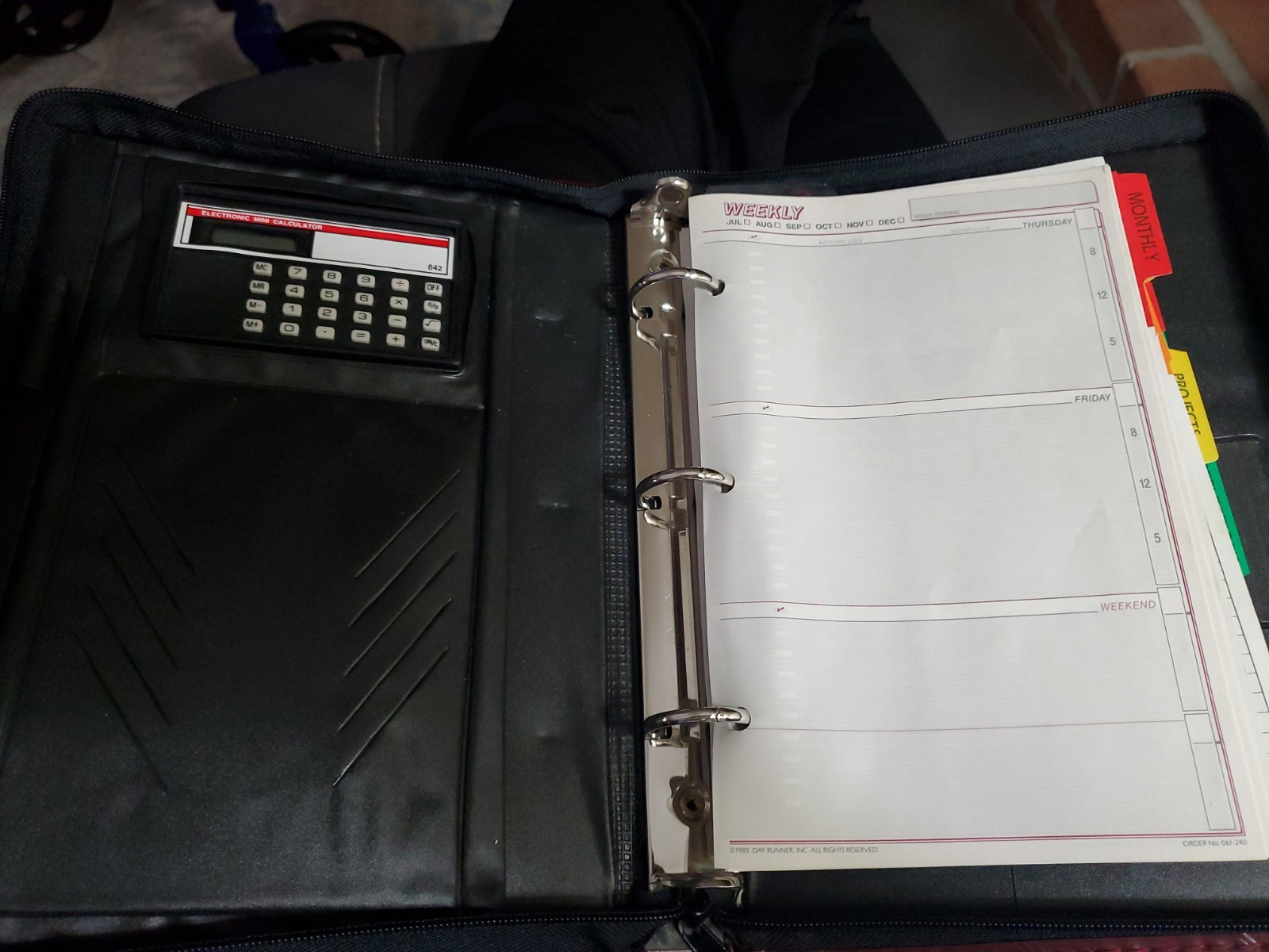 3-Ring Day Planner Organizer Unbranded Date Mate Leatherette Burgundy Vintage