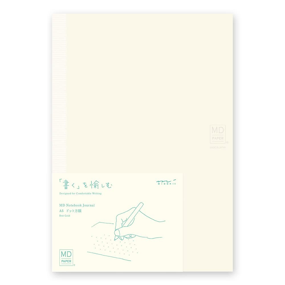 DESIGNPHIL 15310006 Midori Notebook, MD Journal, A5, Dot white