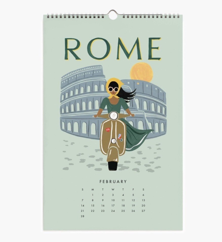 Anthropologie Rifle Paper Explore the World 2021 Calendar 12 PRINTS Travel 17×11
