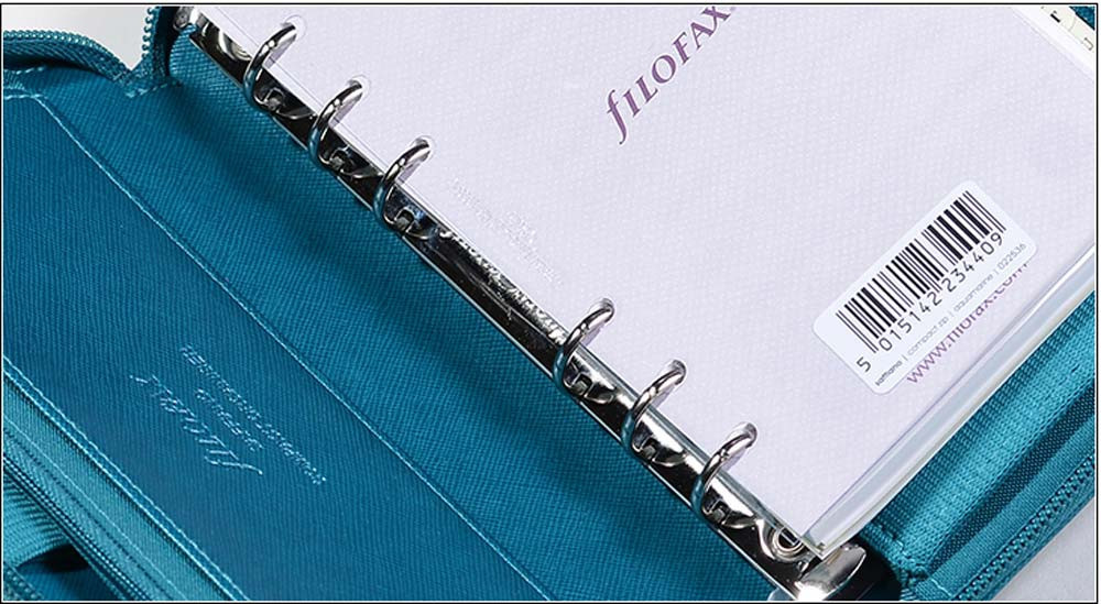 Filofax Saffiano Compact Zip Organiser Planner Diary Aquamarine Blue 022536 #B9