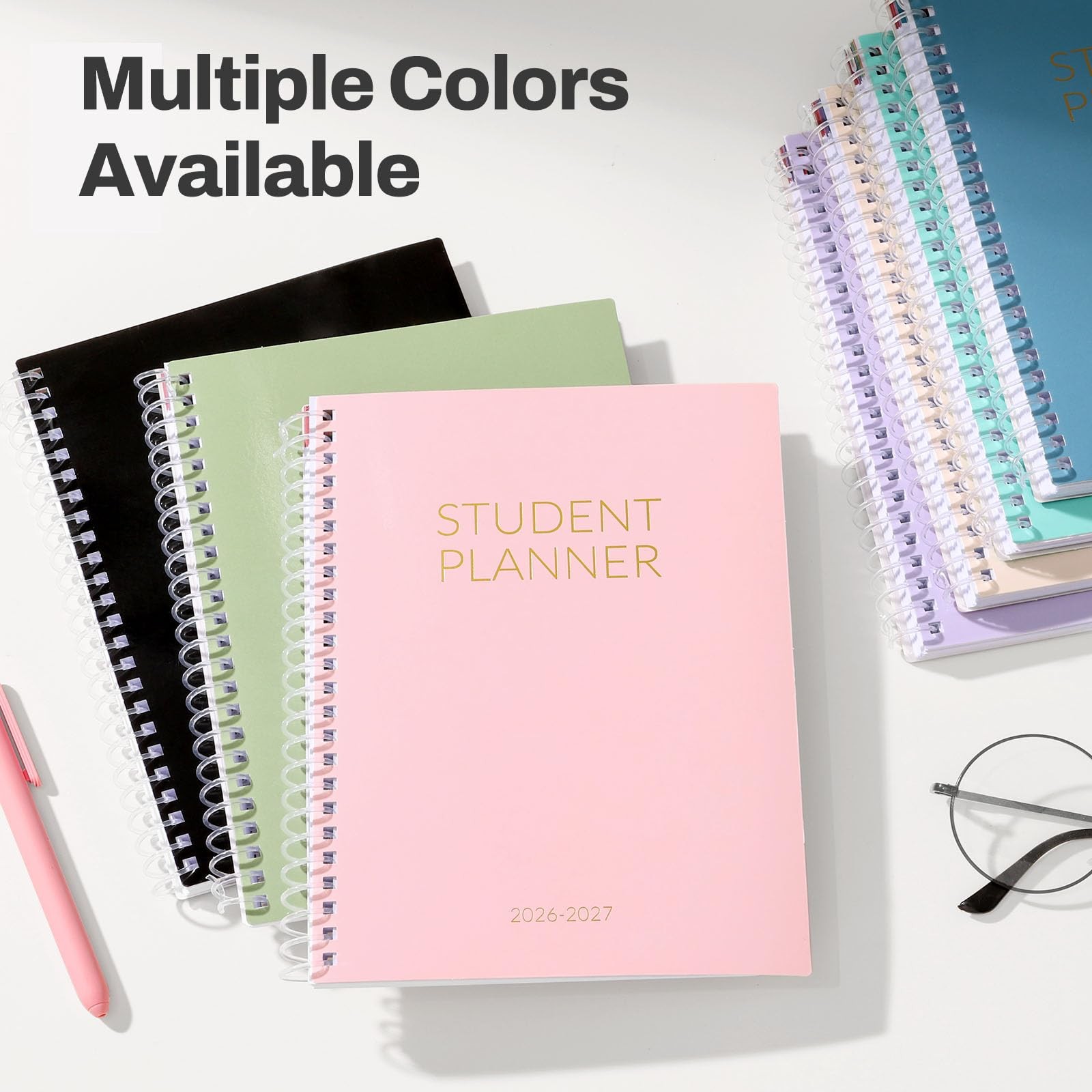 Student Planner 2026-2027, SUNEE Academic Weekly & A5 6.5″×8.3″, Black