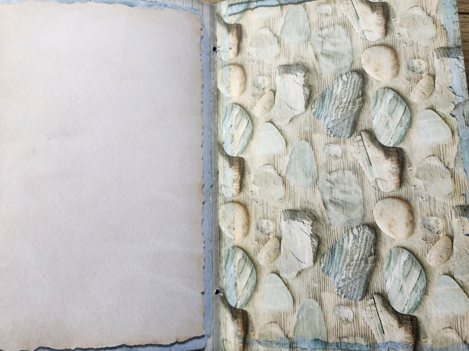Junk Journal Booklet “BEACH HOUSE” HANDMADE Beach Ocean Sea Vacation 6″x9″ 40pg