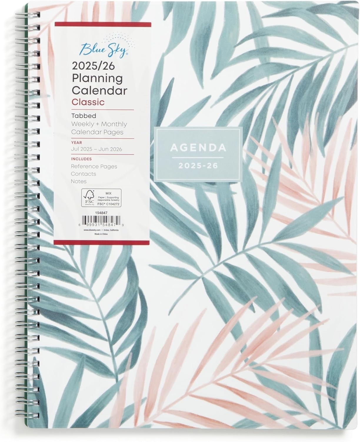 Blue Sky Weekly and Monthly Academic Year Planner Calendar, July – June, Flexibl