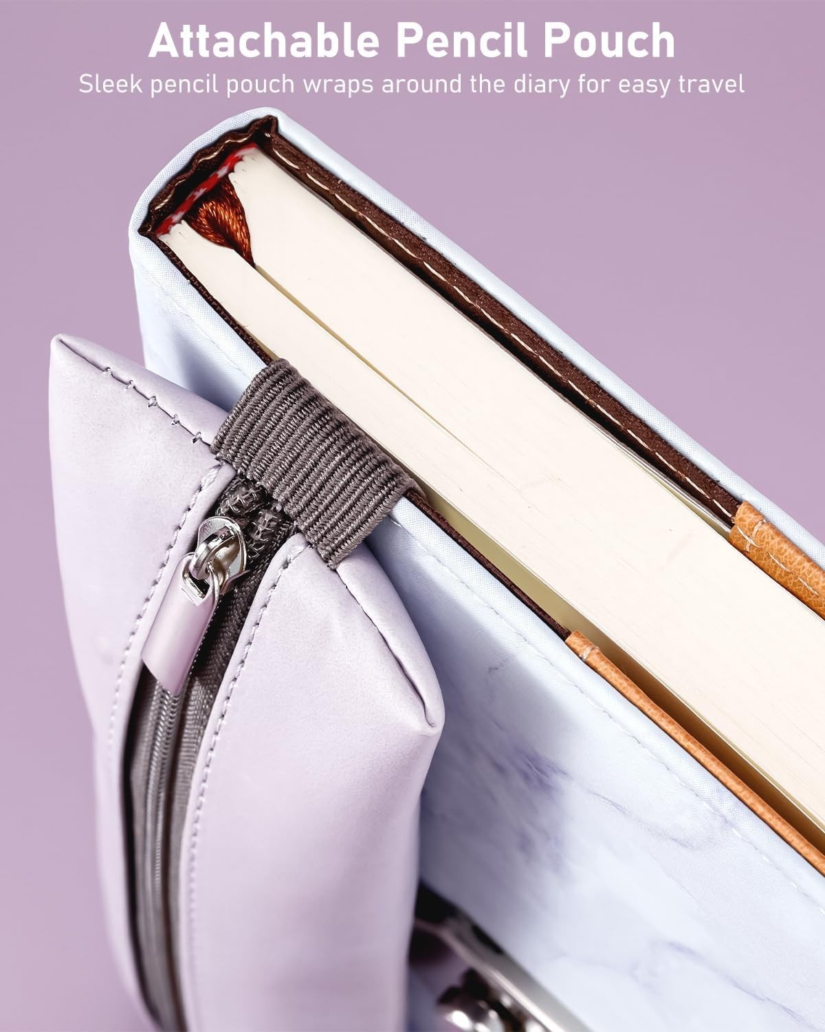 Marble Diary with Lock for Girls and Women, Lockable A5 Secret Journal