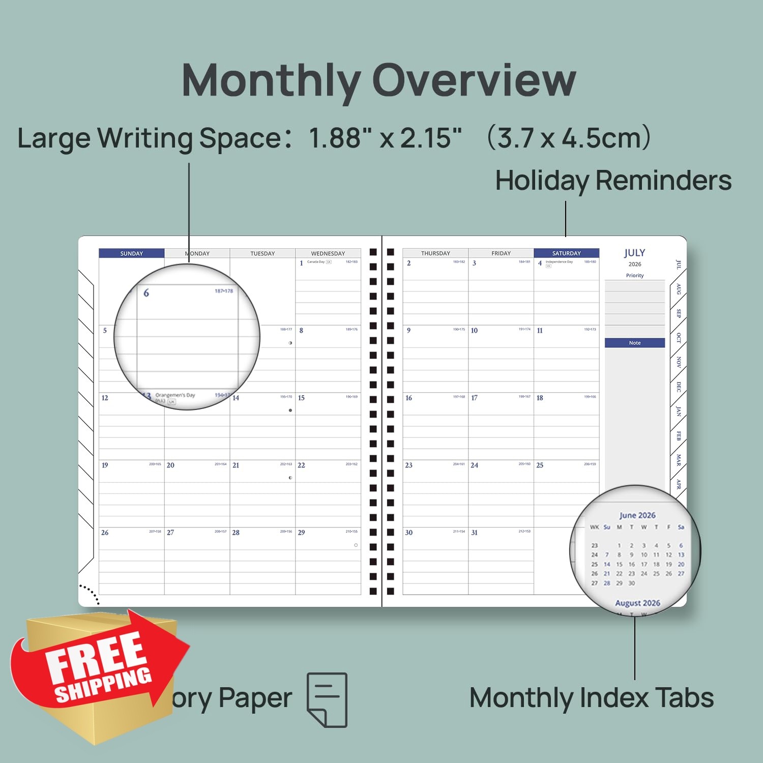 POPRUN Pink 7×8.5 Planner Jul26-Jun27