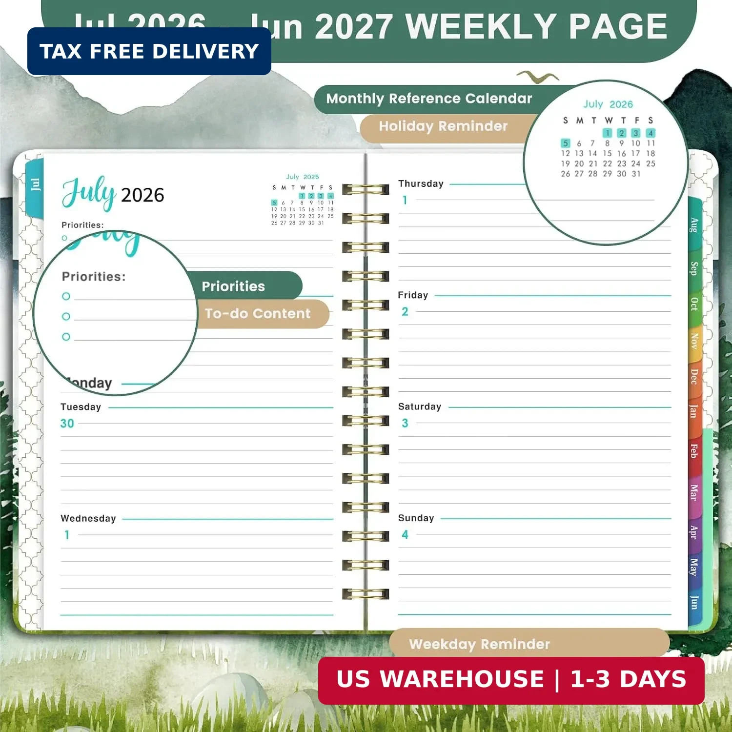 2026-2027 Planner – Planner Weekly and Monthly, Planners 2026-2027 from Jul.2026