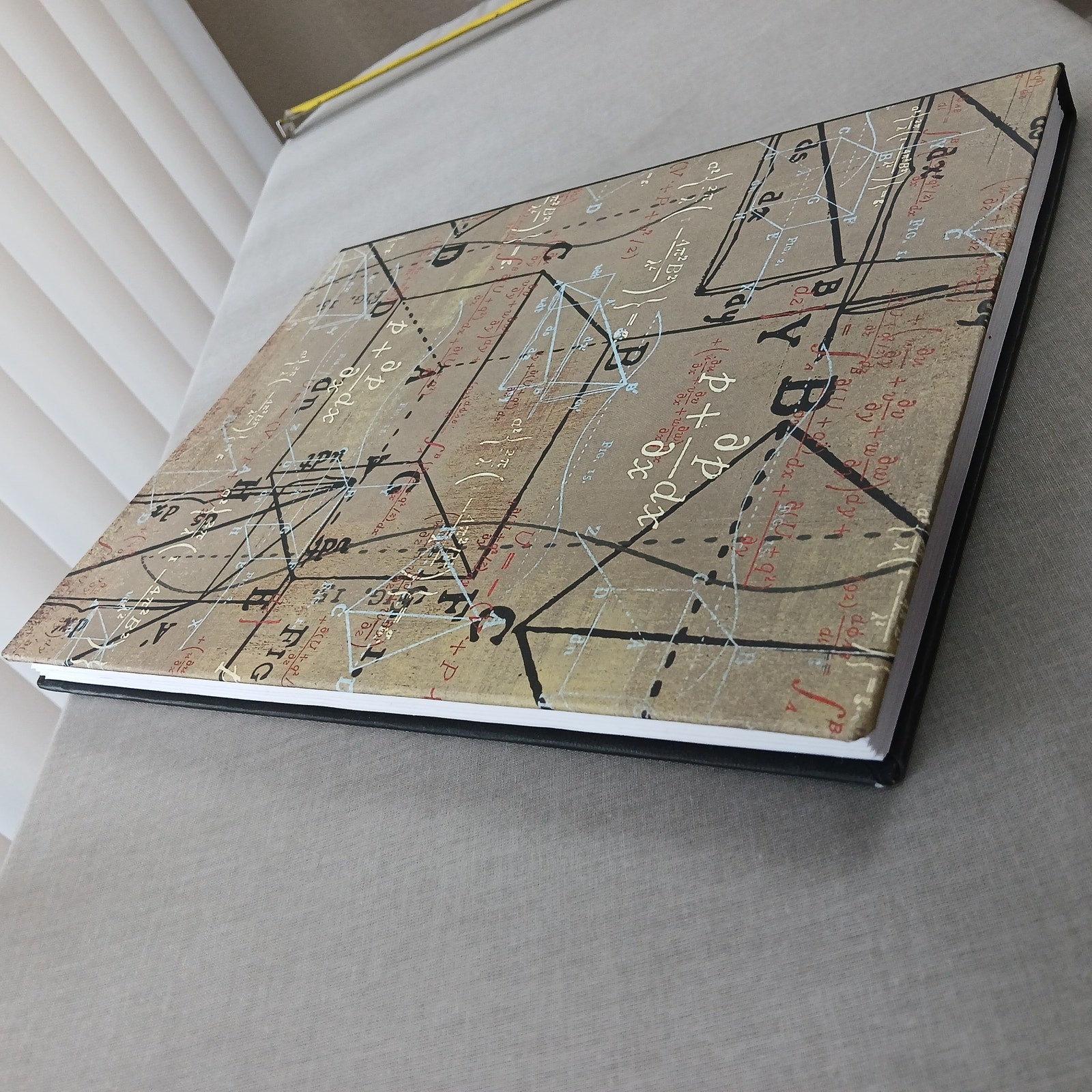 Handmade Hardcover Math Notebook blank unlined pages and graph paper