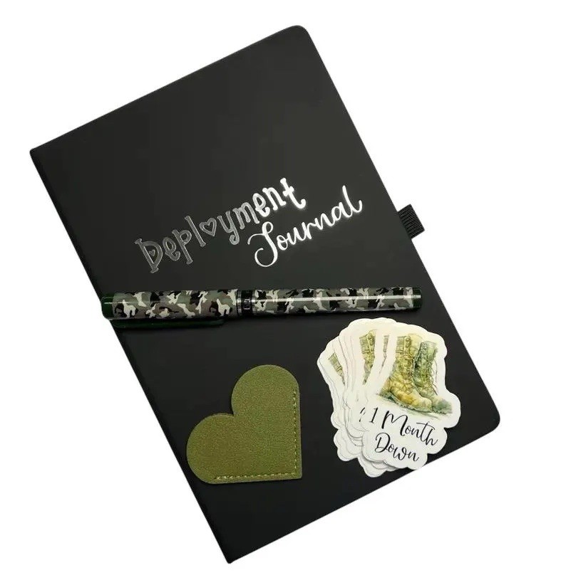 Military Deployment Journal |Camo Pen | Heart Bookmark | Wife | Girlfriend|Milso