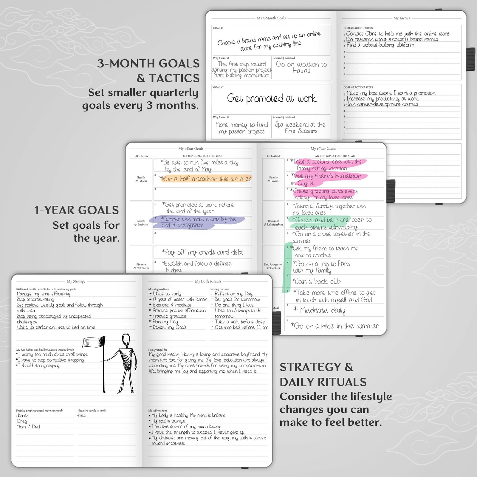 Legend Undated Weekly Planner – Goal Planner Journal & Organizer Notebook – A…