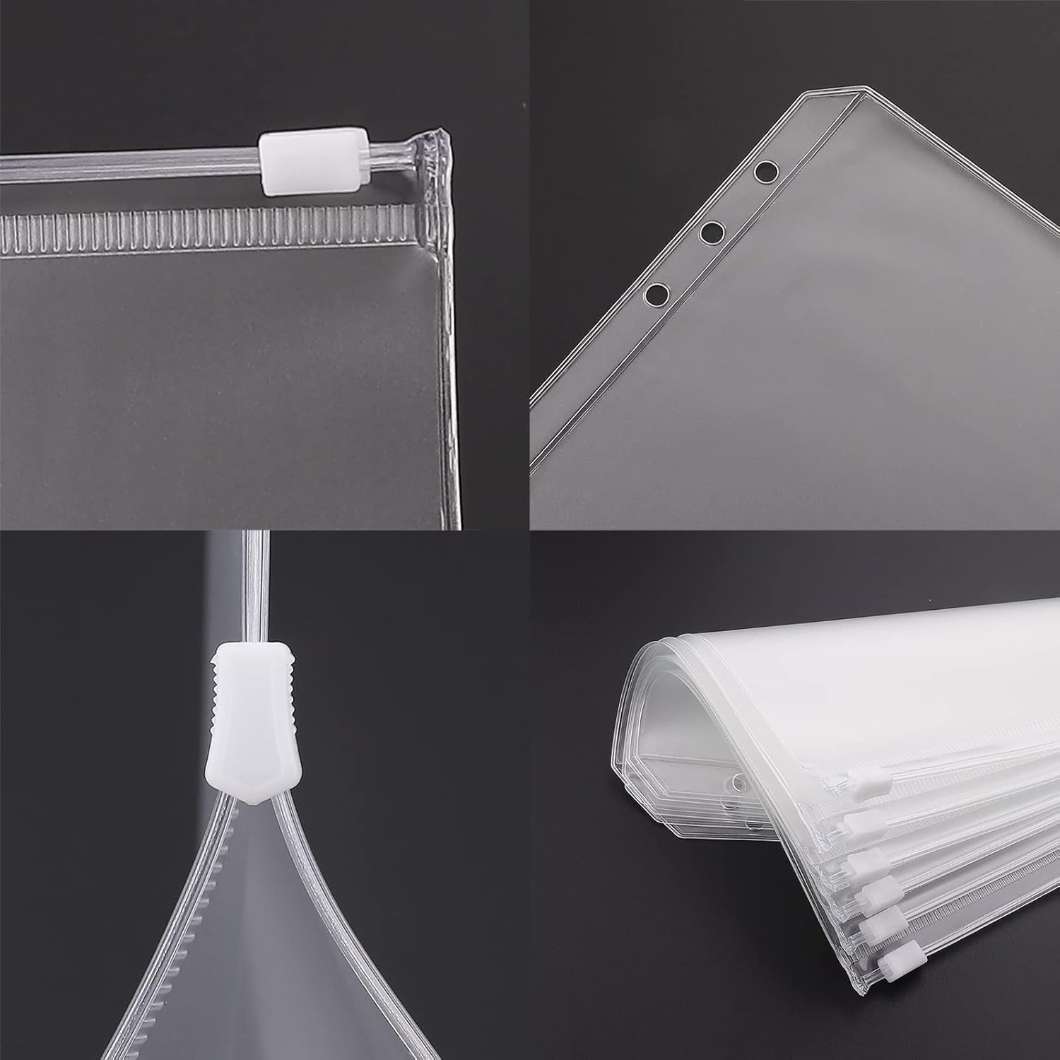 12-Pack A6 Waterproof PVC Binder Pockets with Zipper for Organizing Budgets