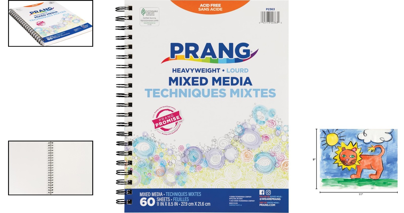 Versatile 8.5″ x 11″ Mixed Media Journal for All Ages – Acid-Free, 60 Sheets