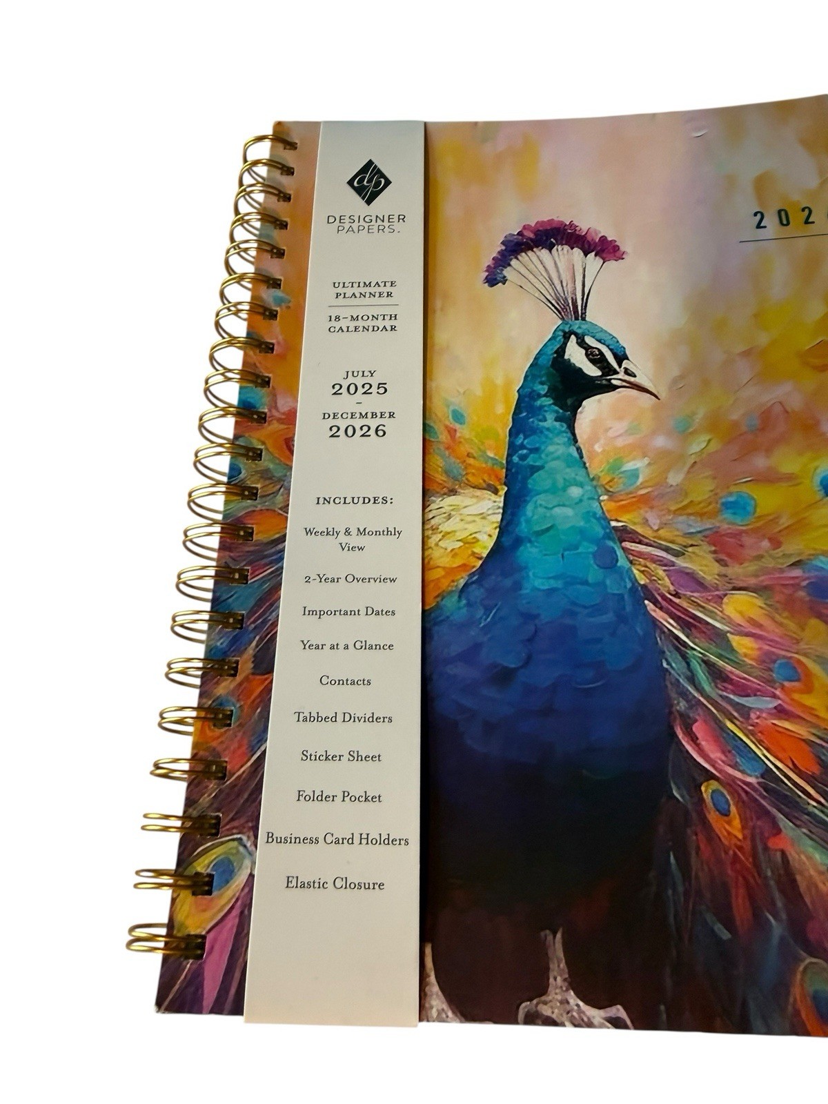 New Designer Papers Ultimate Planner 11 X 8.5 Peacock Colorful Tab Dividers