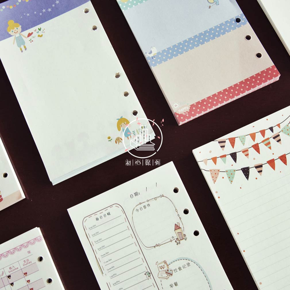 A5/A6 Cartoon Colourful Planner Diary Insert Refill Schedule Organiser Note Memo
