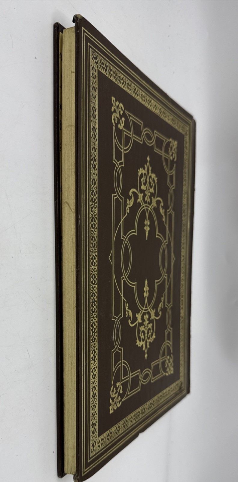 Vtg Hardcover Blank Journal Unlined Peebles Press Unruled Sketch Gold Brown (52)
