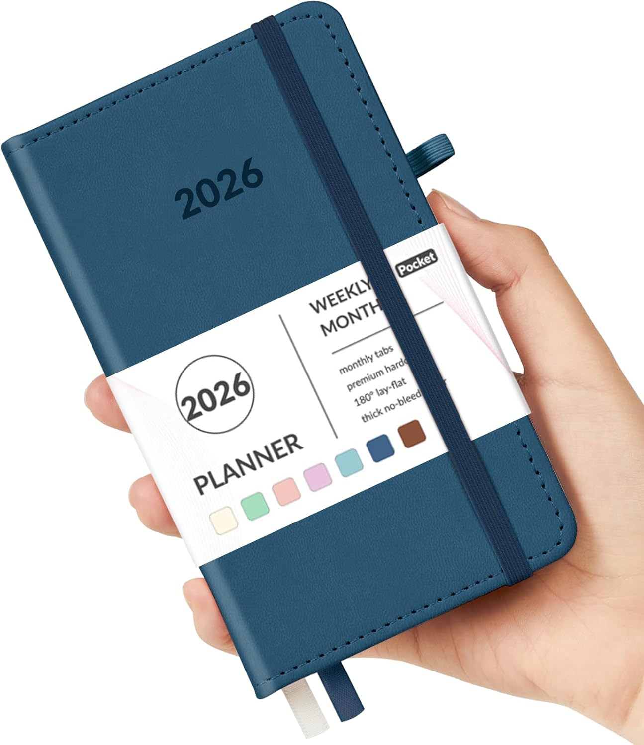Pocket Planner 2026, Weekly Monthly Planners with Month Tabs for Purse, 3.5″ x 6