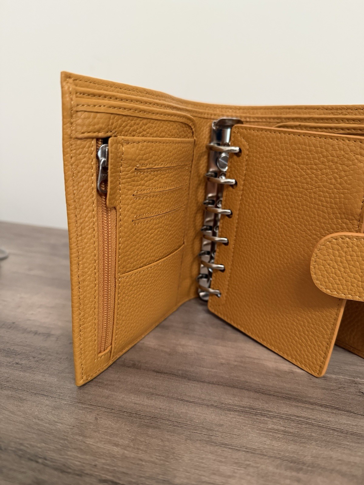 Moterm Pocket A7 Mustard Yellow Pebbled Leather Planner Organizer Binder 30mm