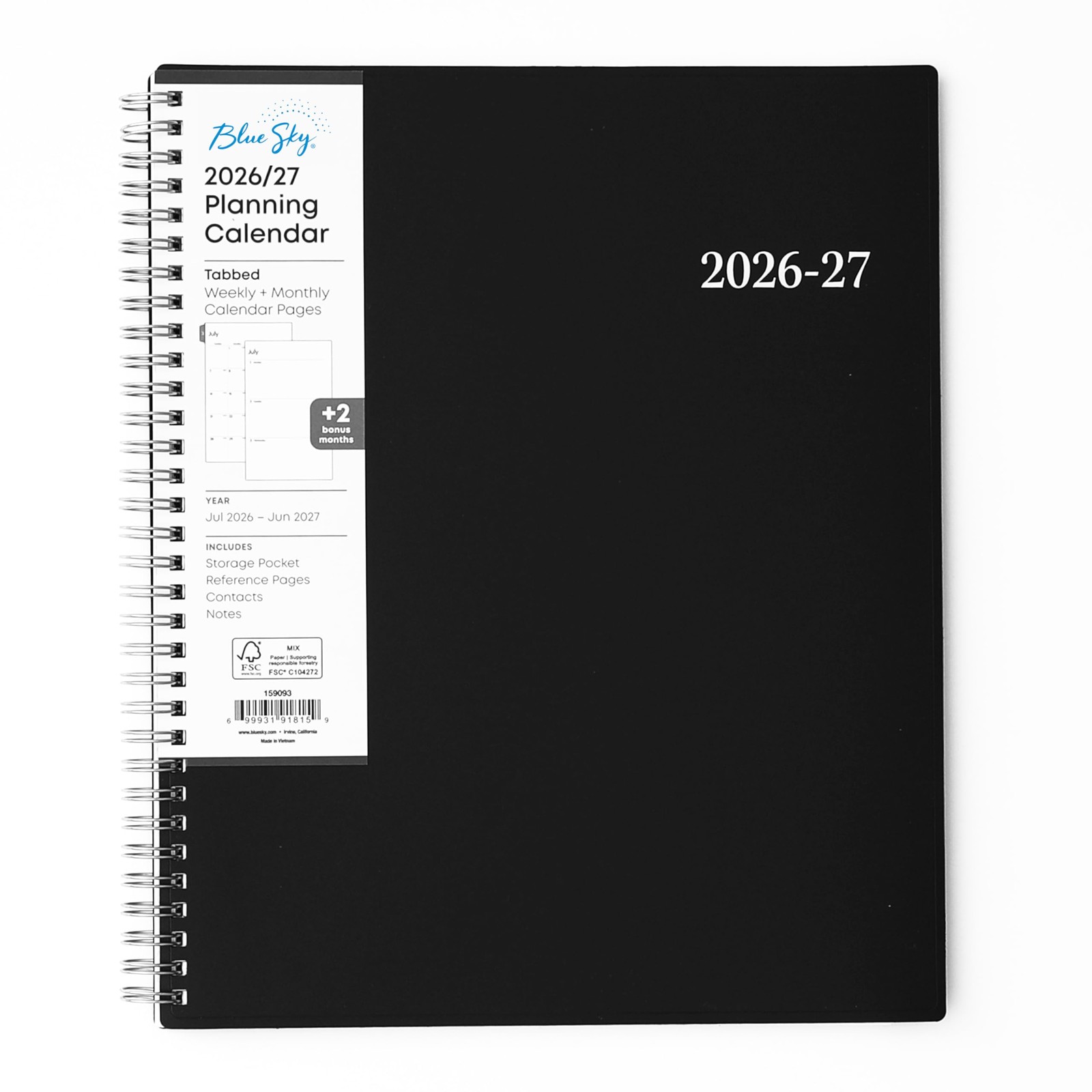 2026-2027 Weekly and Monthly Academic Year Planner Calendar, July 2026 – June…