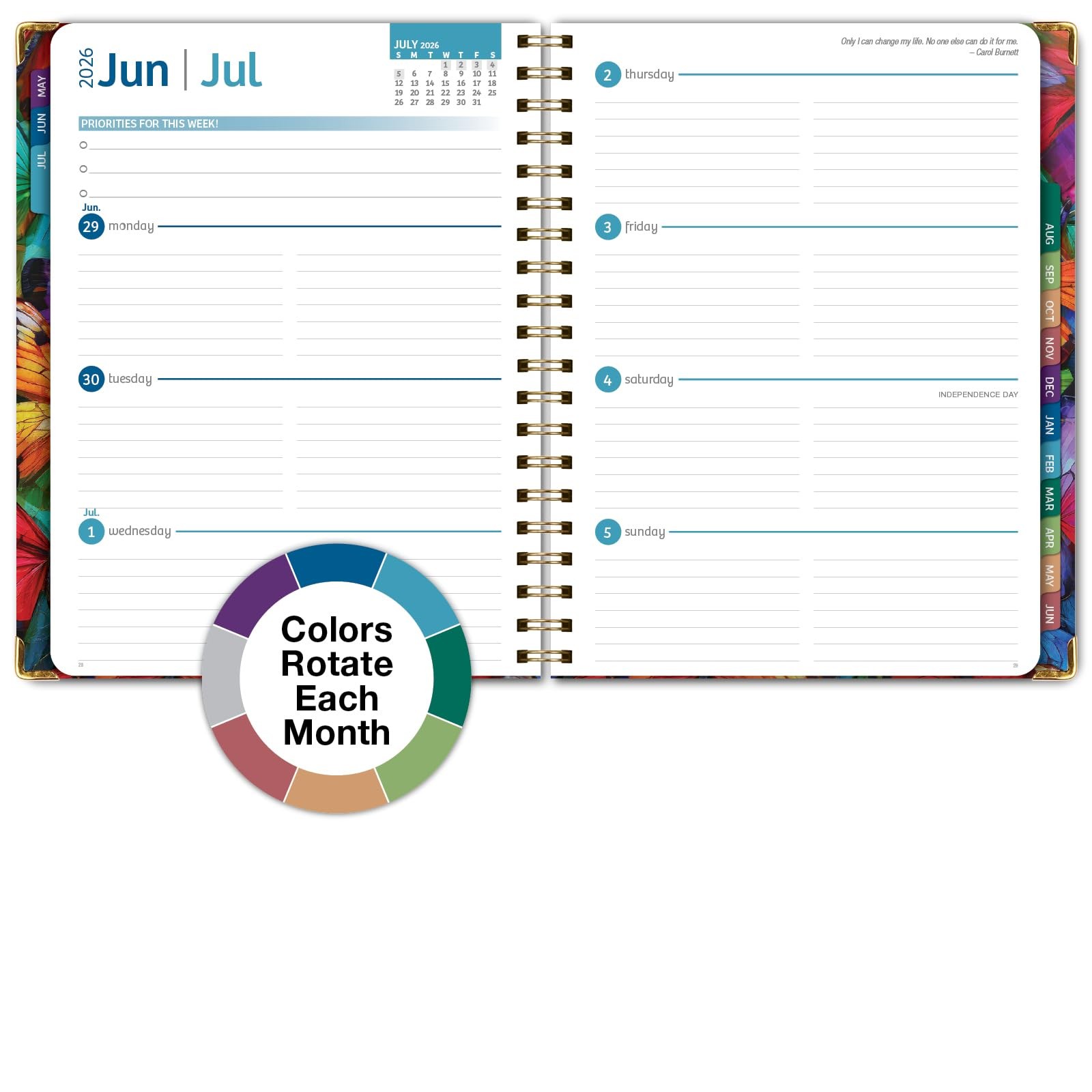 HARDCOVER Academic Year 2026-2027 Planner: 8.5″ x 11″, Colorful Butterflies