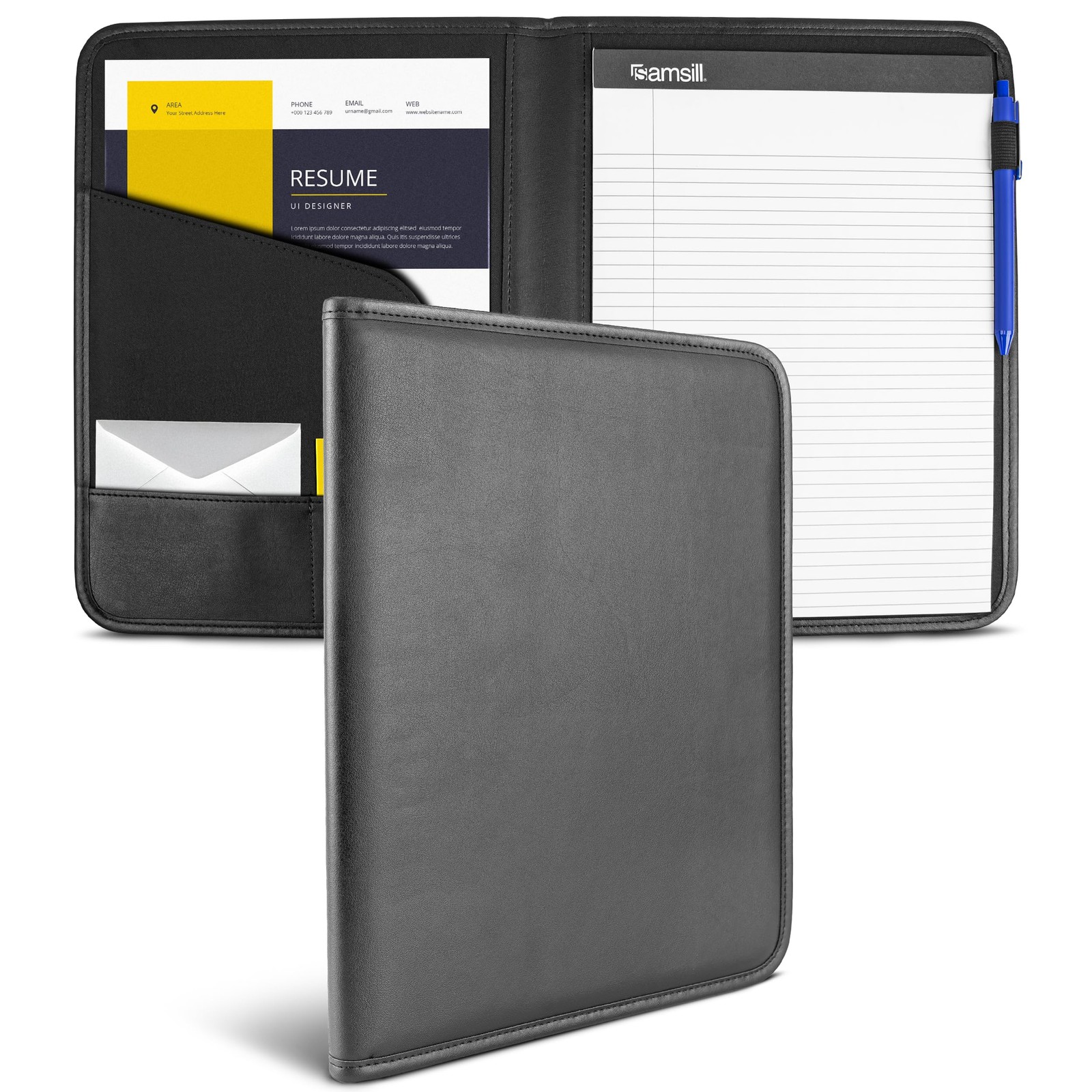 Samsill Professional Padfolio, Faux Leather Business Portfolio for Men and Women