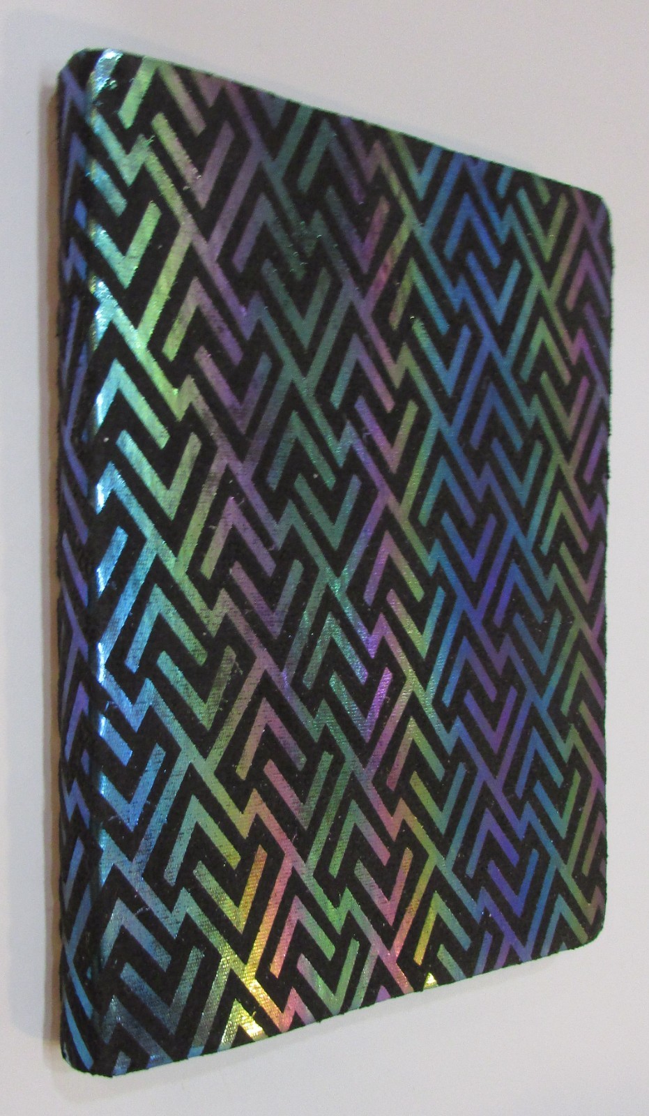 Pen+Gear Journal Notebook Fluorescent Pink Gold Zig Zag Velvety Black Soft Cover