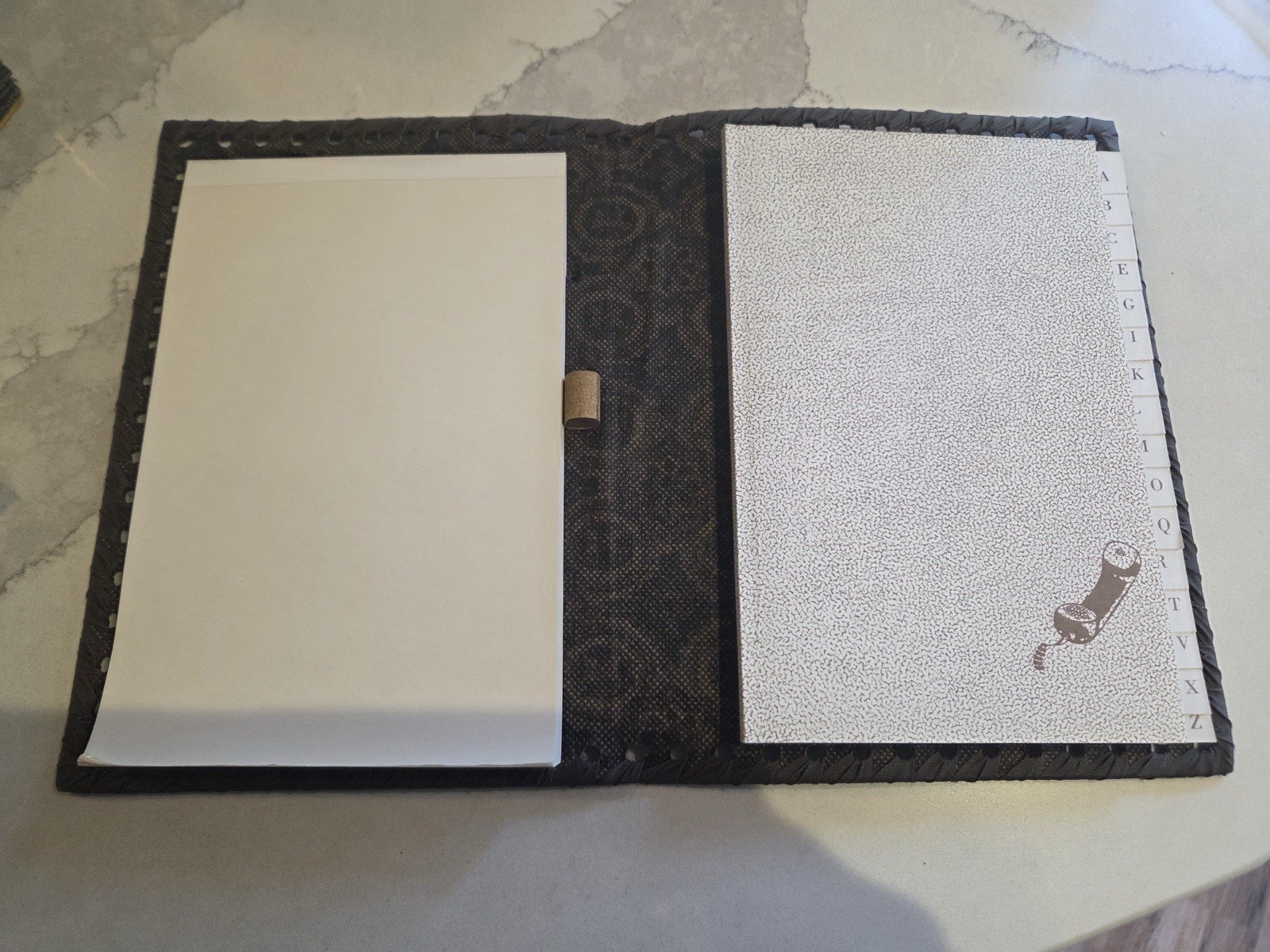 Vintage Made in Italy Florentine Style Leather Address Book A-Z Whip-Stitched