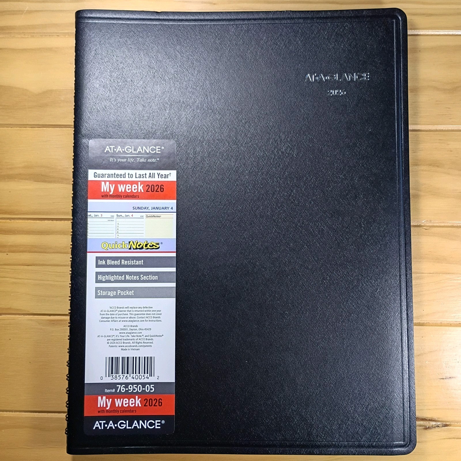 AT-A-GLANCE My Week 2026 Quick Notes® #76-950-05 New.