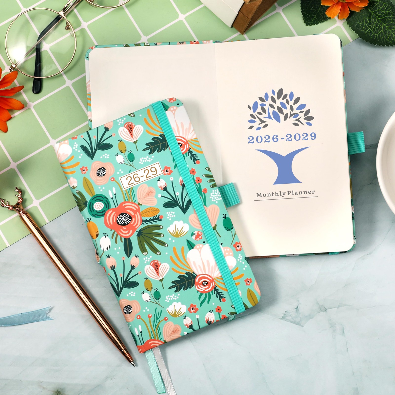 2026-2029 Pocket Planner – 3 Year Monthly 3.8 inches X 6.3 inches, Green