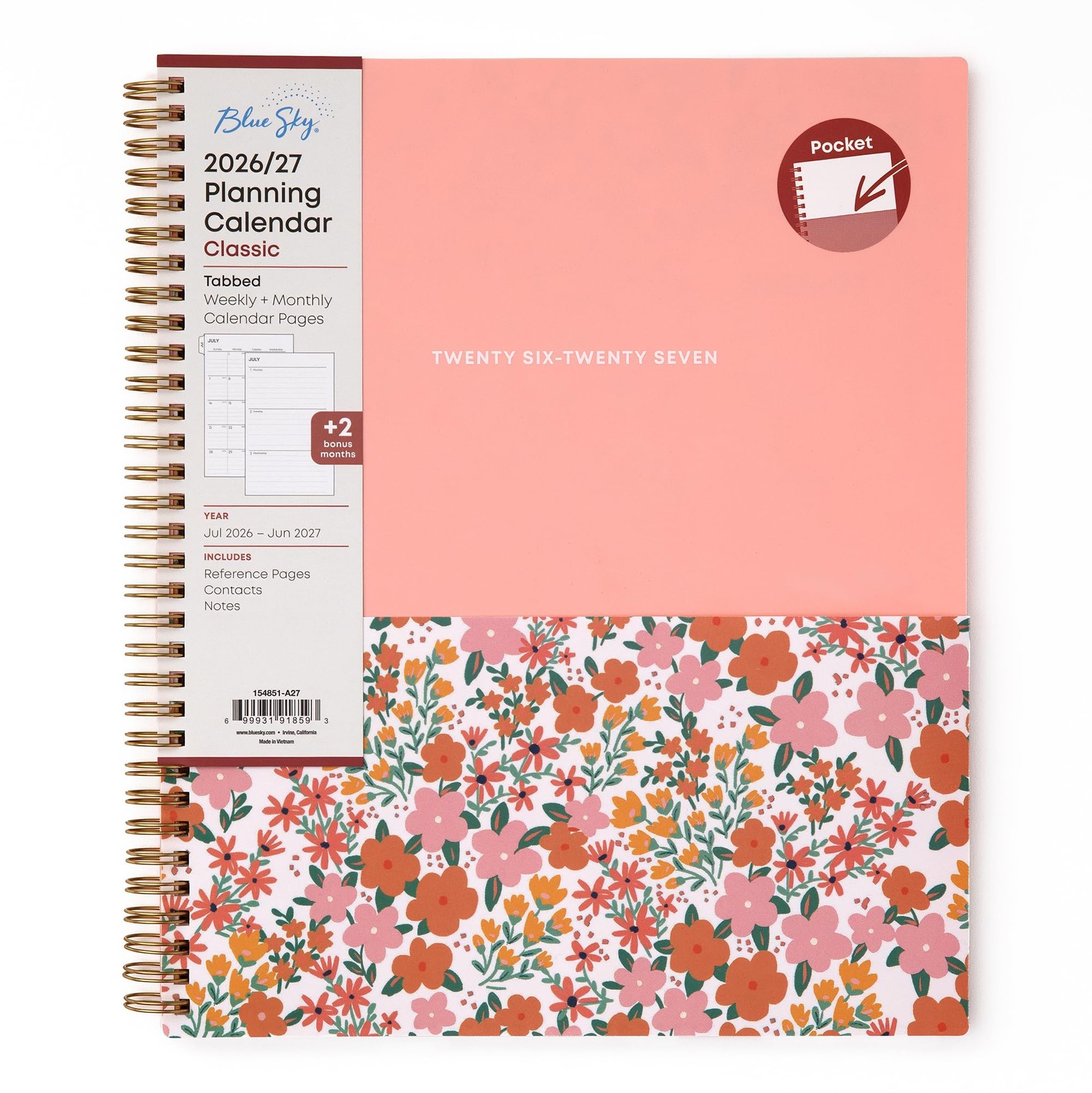Blue Sky 2026-2027 Weekly and Monthly Academic 8.5″ x 11″, Catira- 2026/2027