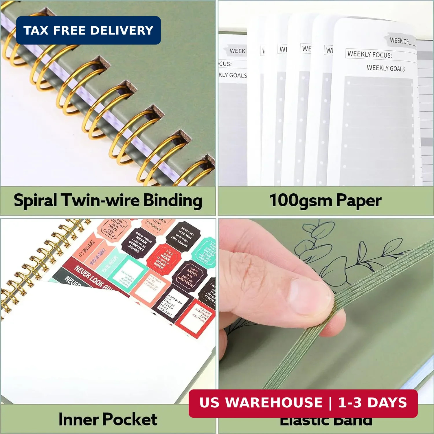 Undated Weekly Planner, A5 Weekly To Do List Notebook with Habit Tracker Spiral