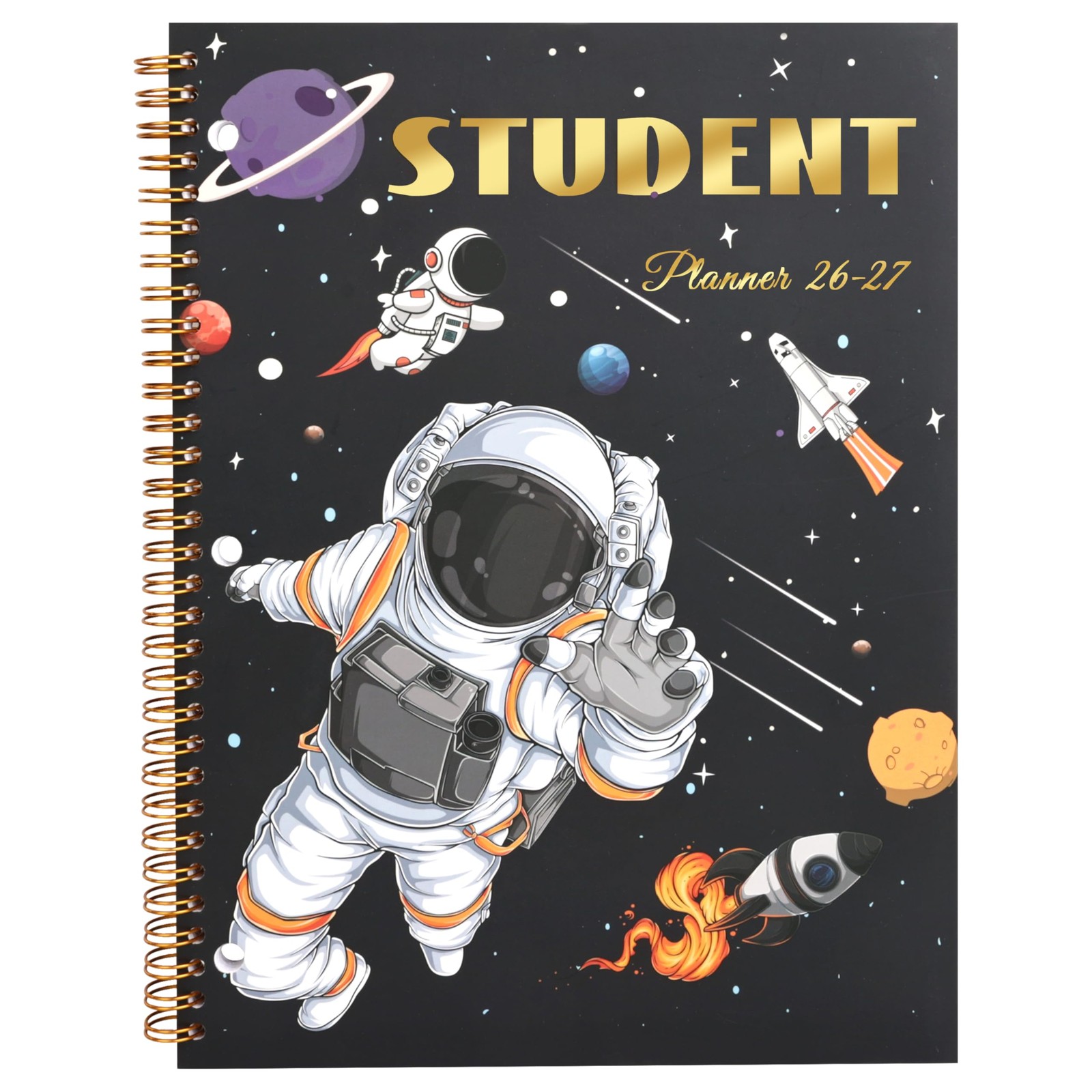 Student Planner 2026-2027 – Monthly and Weekly 8.2 x 10.7 inches, Black