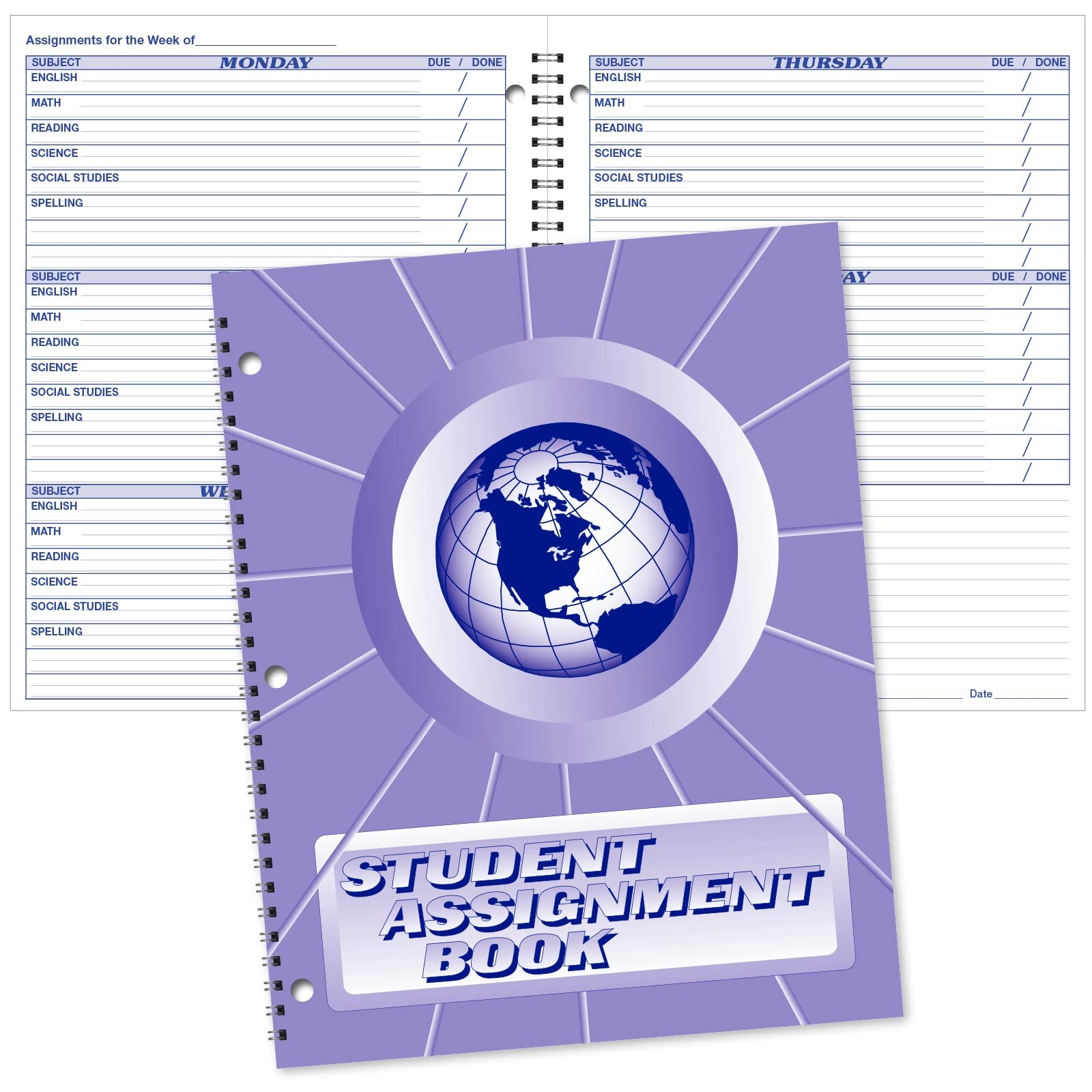 Ward Student Assignment Book 11 x 8 1/2, Blue