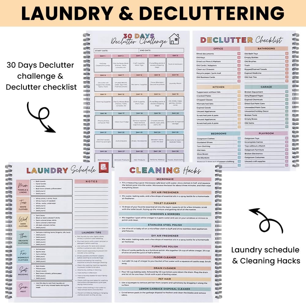 ADHD Cleaning Planner, Cleaning Schedule and Checklist Organizer, Editable Ho…