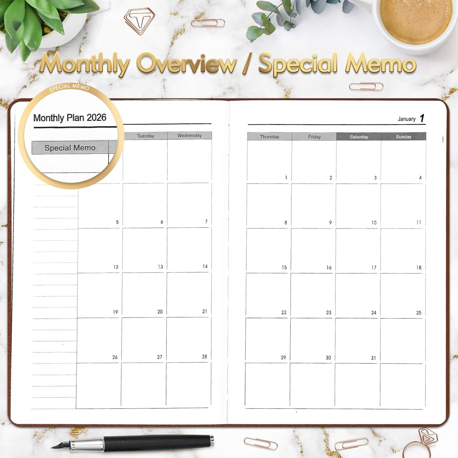 2026 Daily Hourly Planner – One Page a Day, 2026 Diary 5.7 X 8.3″ Hardcover