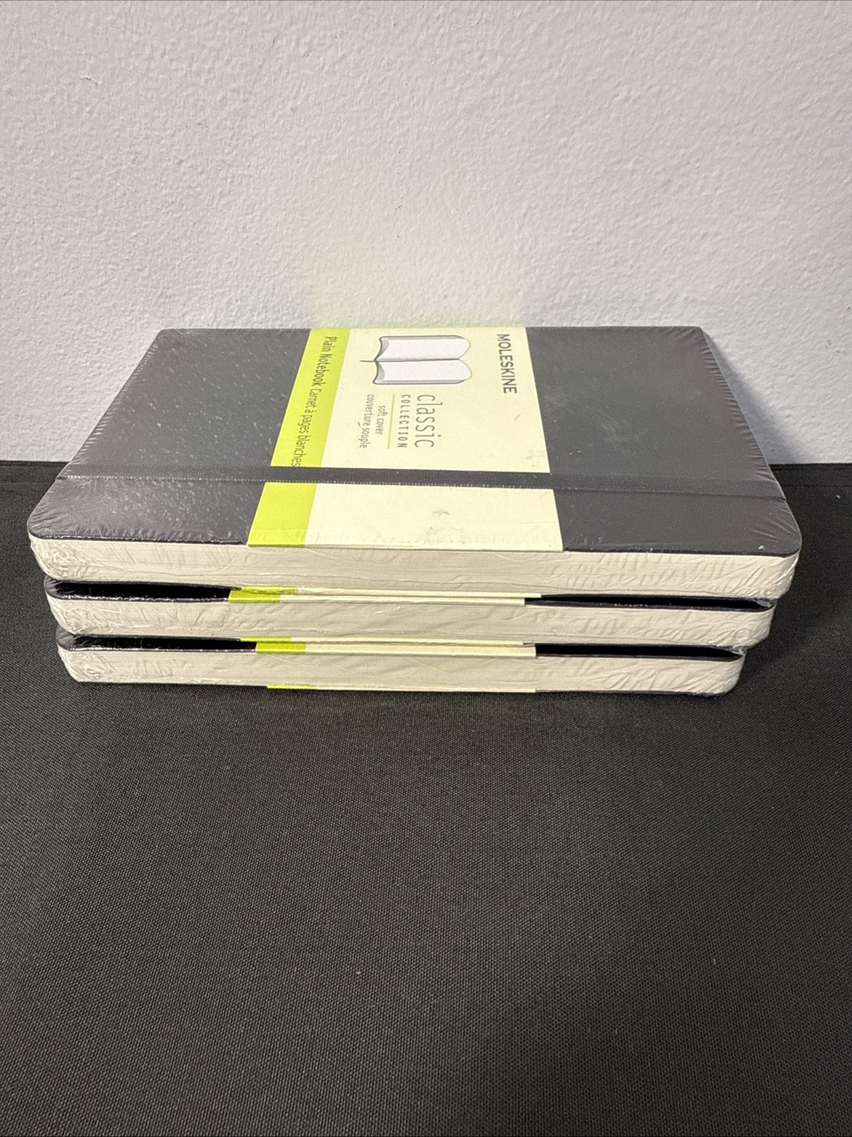 3 Moleskine Classic Plain Notebook, Small 192 pp, Black, Hard Cover 3.5″ X 5.5″